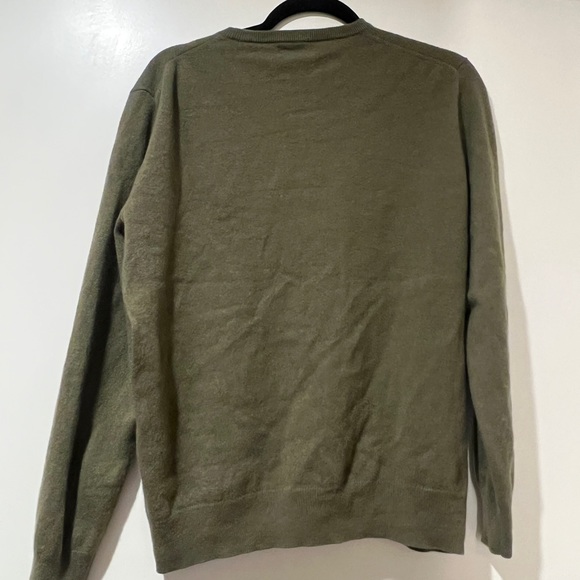 J Crew 100% Cashmere Sweater Olive Green - Picture 4 of 4